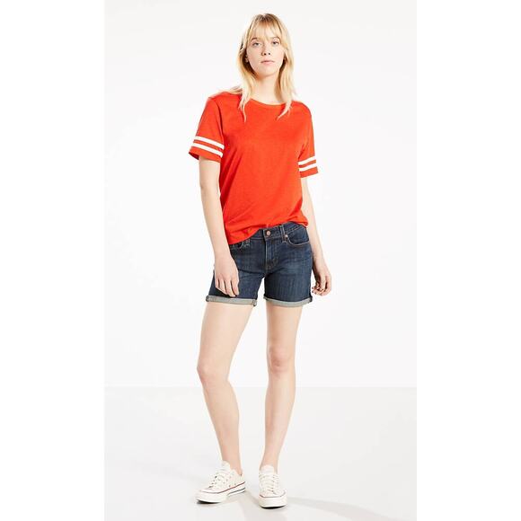 Levi's Jean Shorts‎ Mid-Length Medium Wash Blue Women's 32 Cotton Stretch Denim - Picture 12 of 12